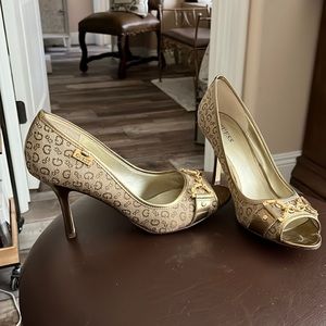 Guess gold high heels